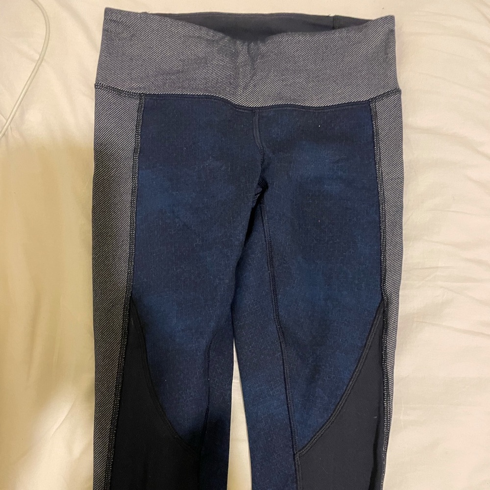 Multi Patterned Blue Cropped Lululemon Leggings - image 1